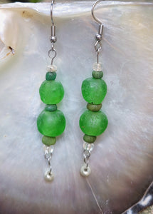 EMERALD CANDY DOUBLE EARRINGS - Stainless steel