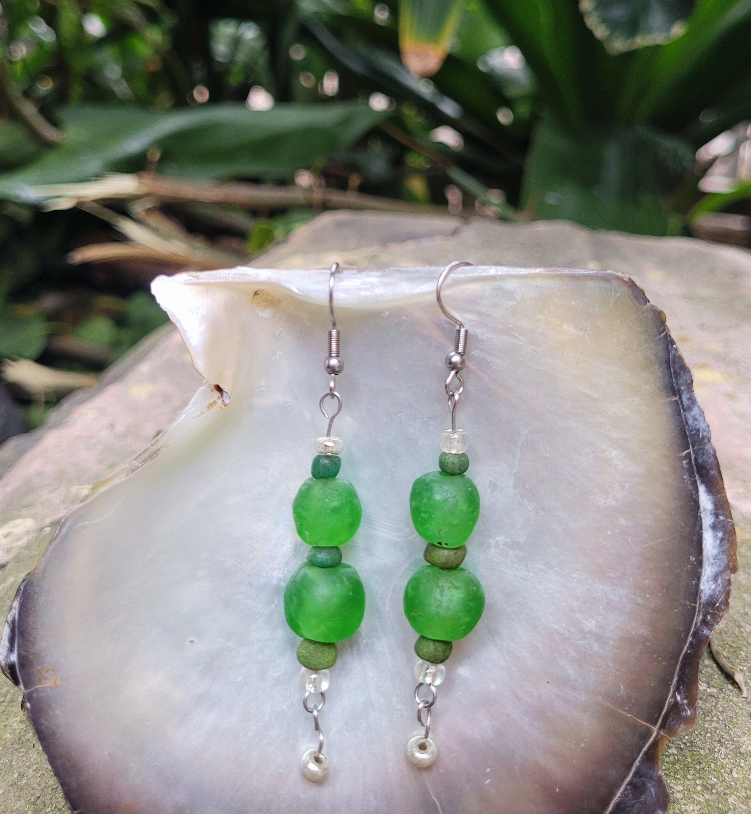 EMERALD CANDY DOUBLE EARRINGS - Stainless steel