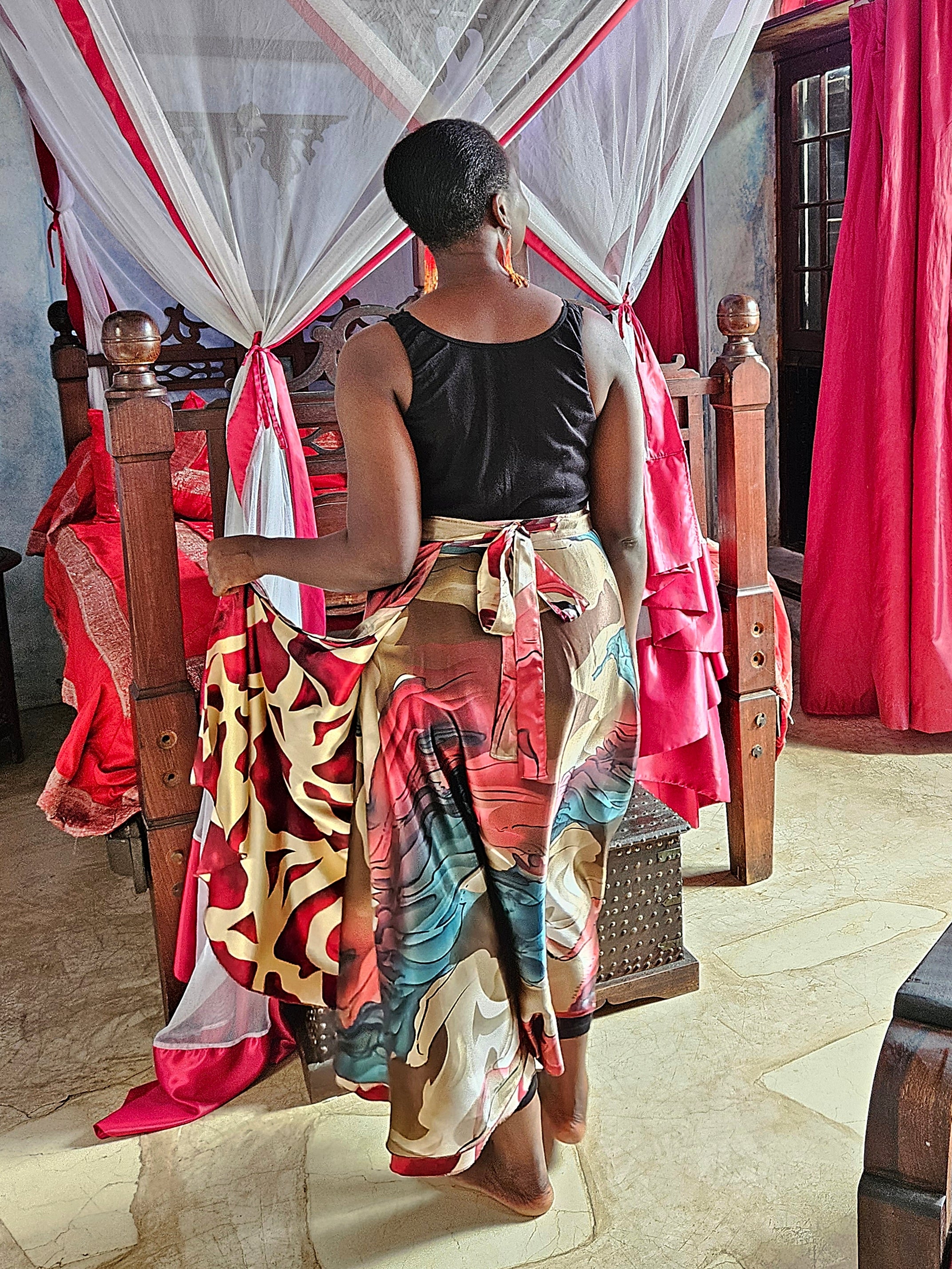 Schrunchies - Rød/beige/grønn