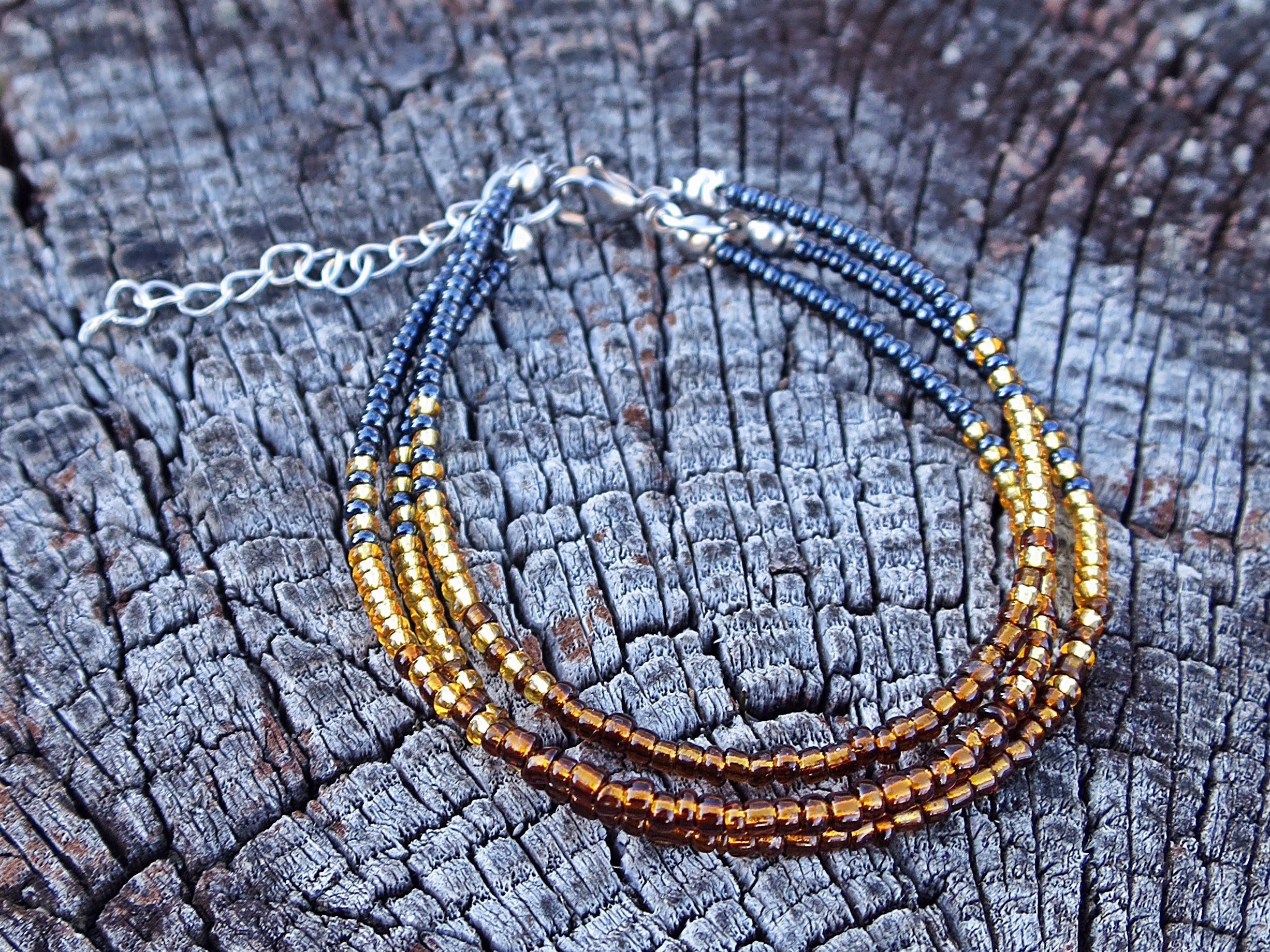 Sett - Mermaid Tails øreanheng og armbånd i gull og blåsort