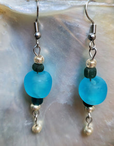 AQUAMARINE CANDY EARRINGS - Stainless steel