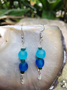AQUA & MIDNIGHT CANDY EARRINGS - Stainless steel