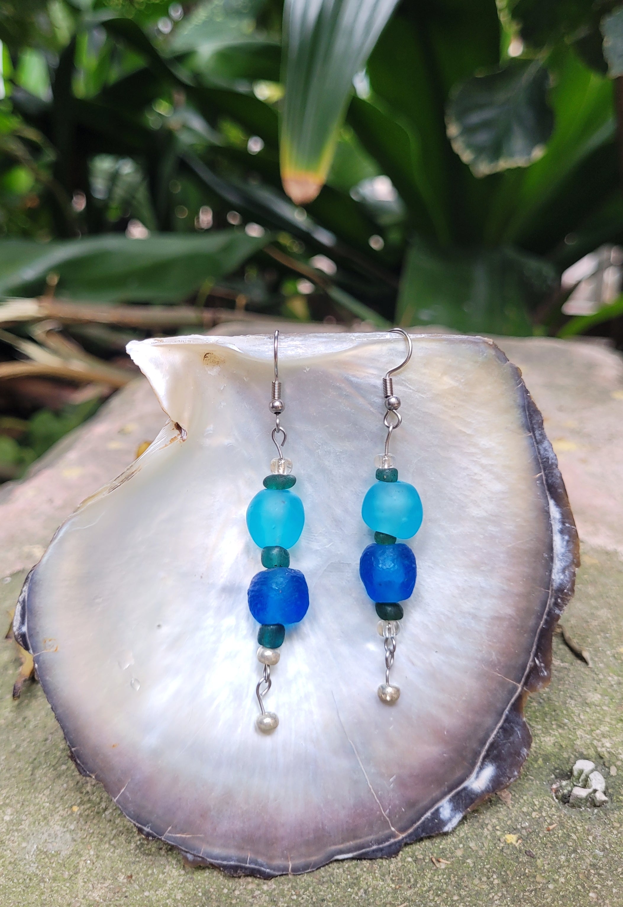 AQUA & MIDNIGHT CANDY EARRINGS - Stainless steel