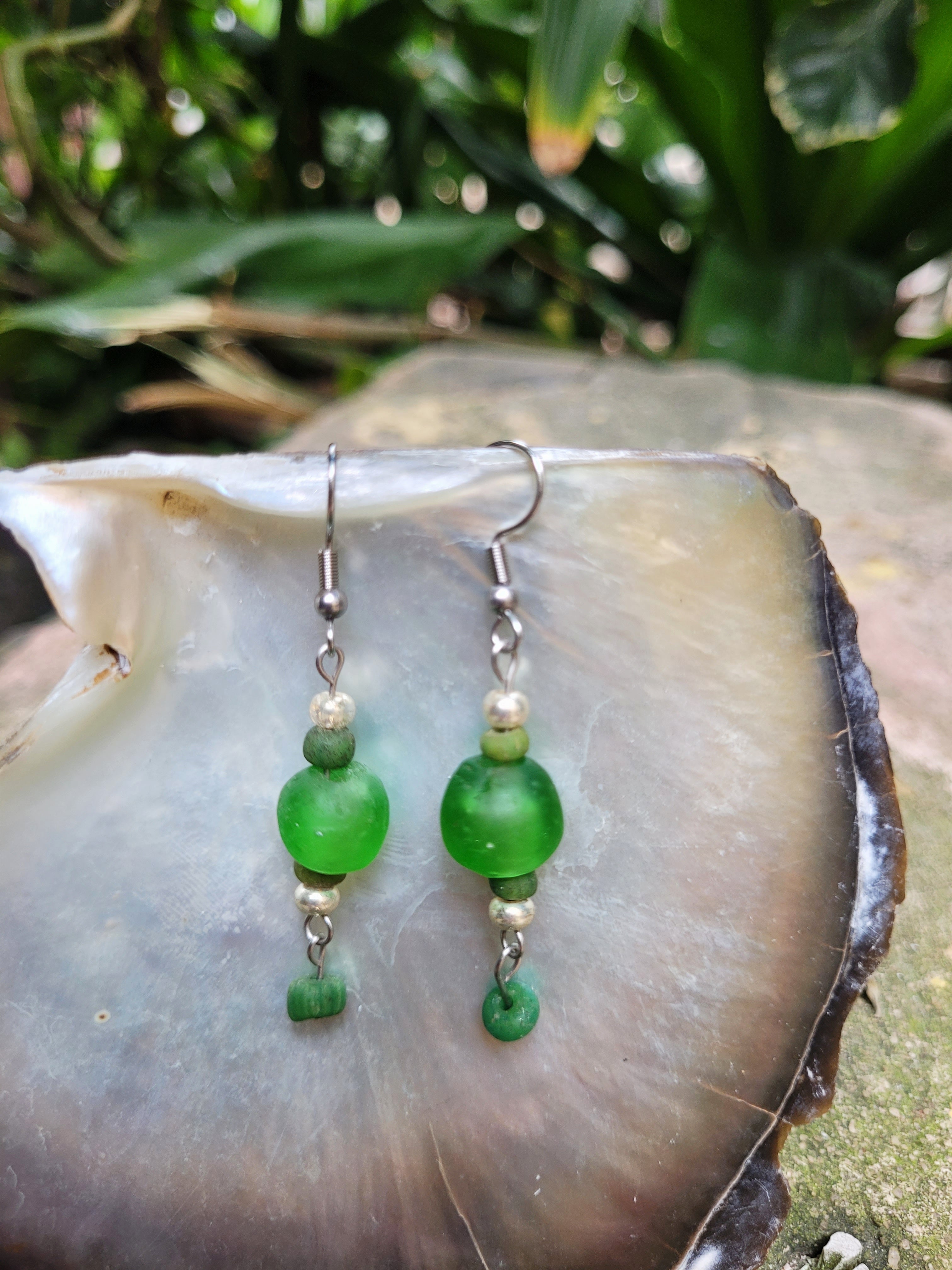EMERALD CANDY EARRINGS - Stainless steel