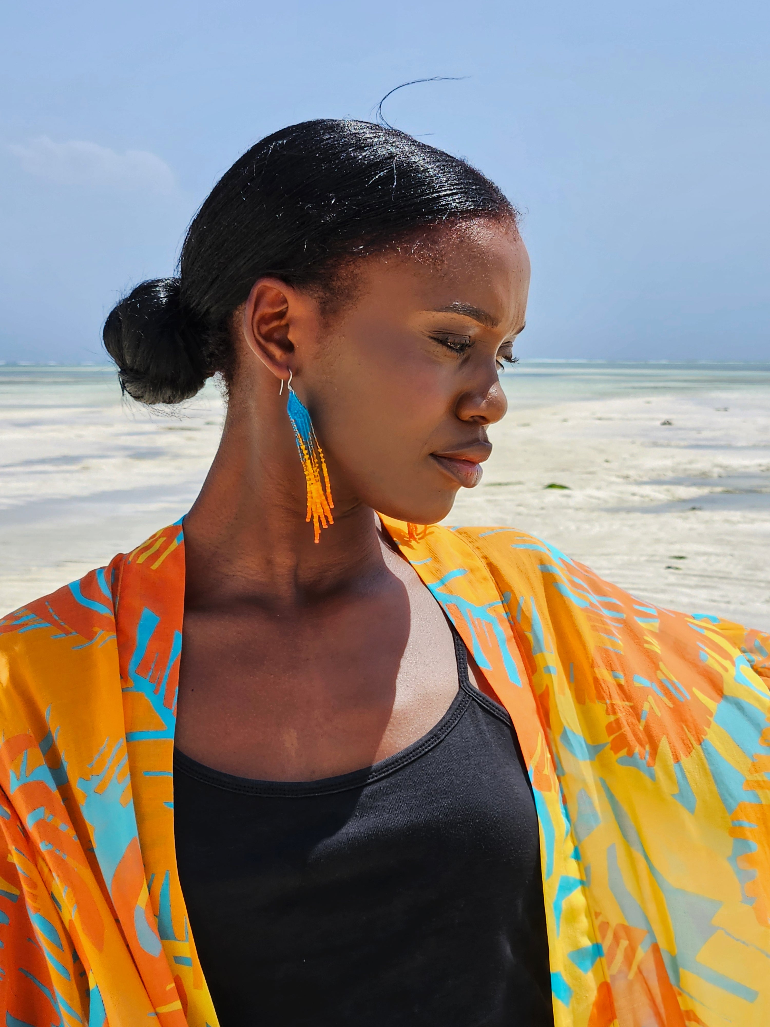 Mermaid Tails - Øreanheng i turkis og oransje