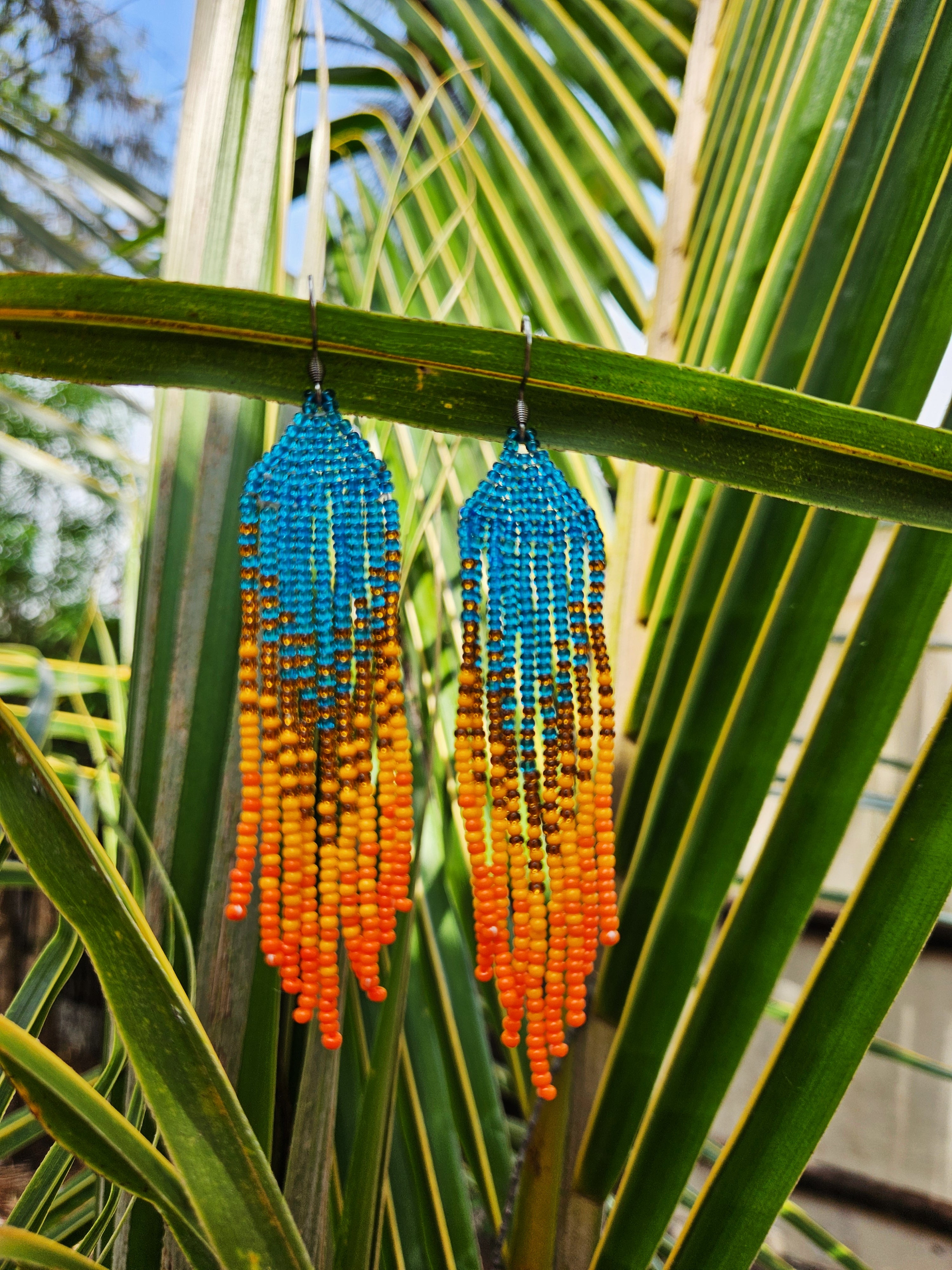 Mermaid Tails - Øreanheng i turkis og oransje