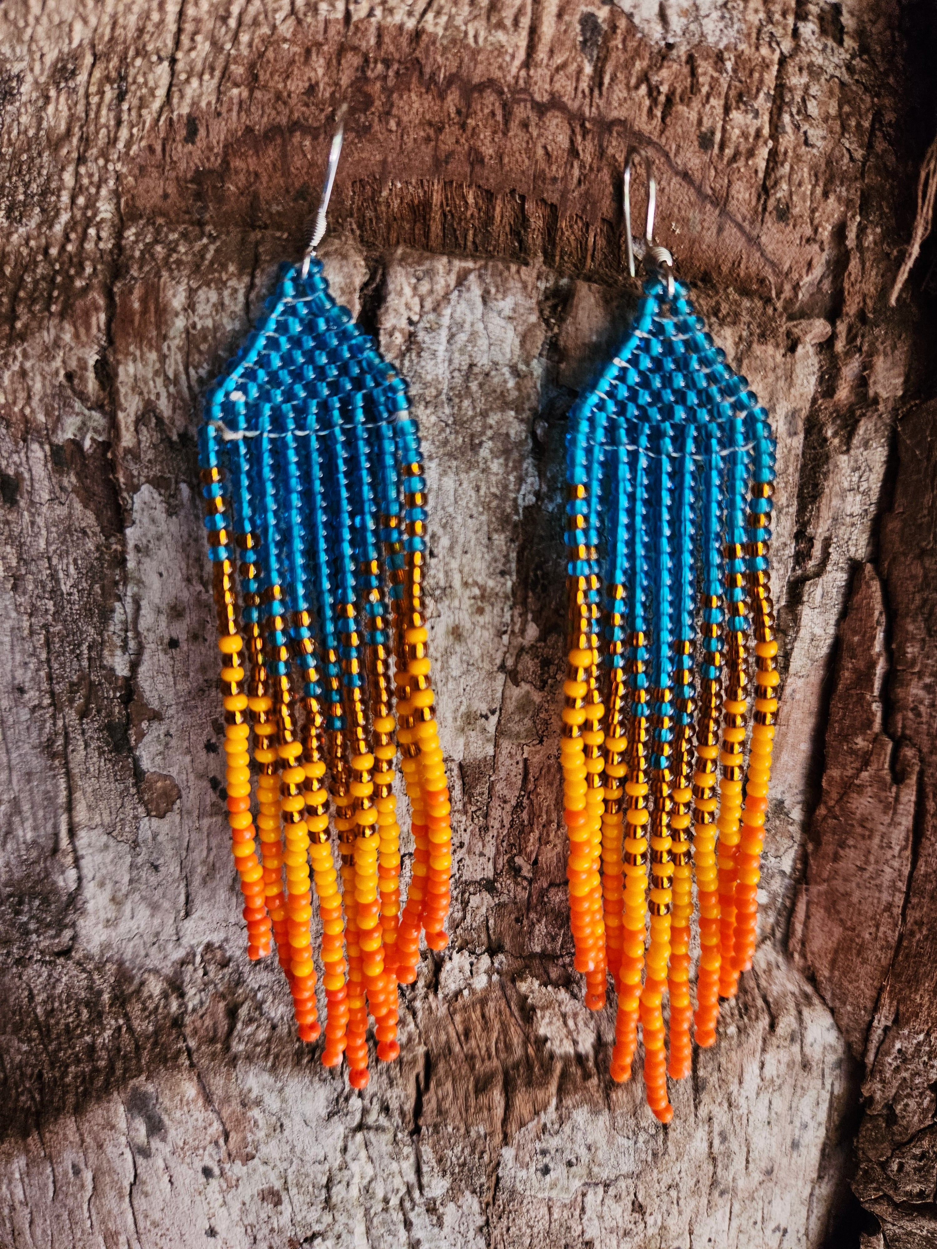 Mermaid Tails - Øreanheng i turkis og oransje