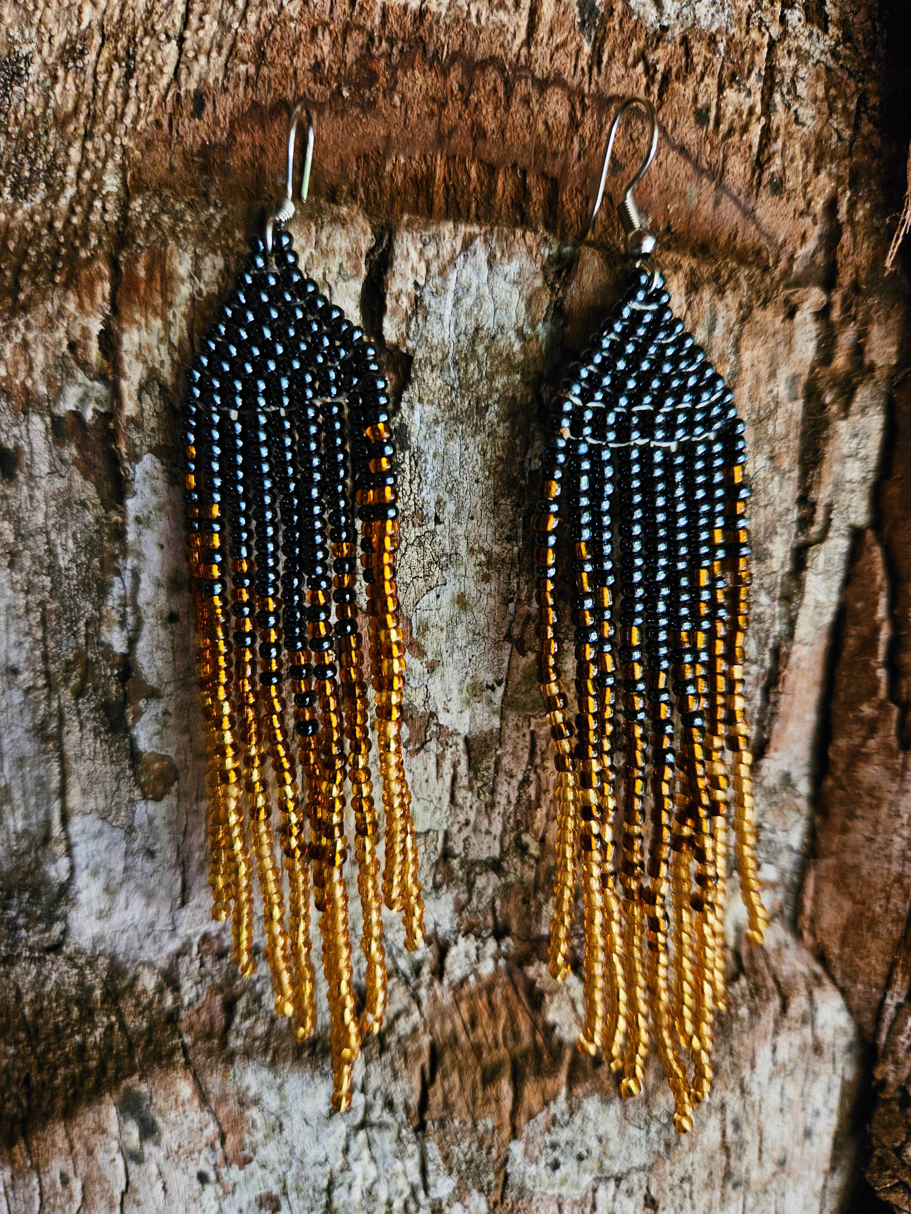 Sett - Mermaid Tails øreanheng og armbånd i gull og blåsort