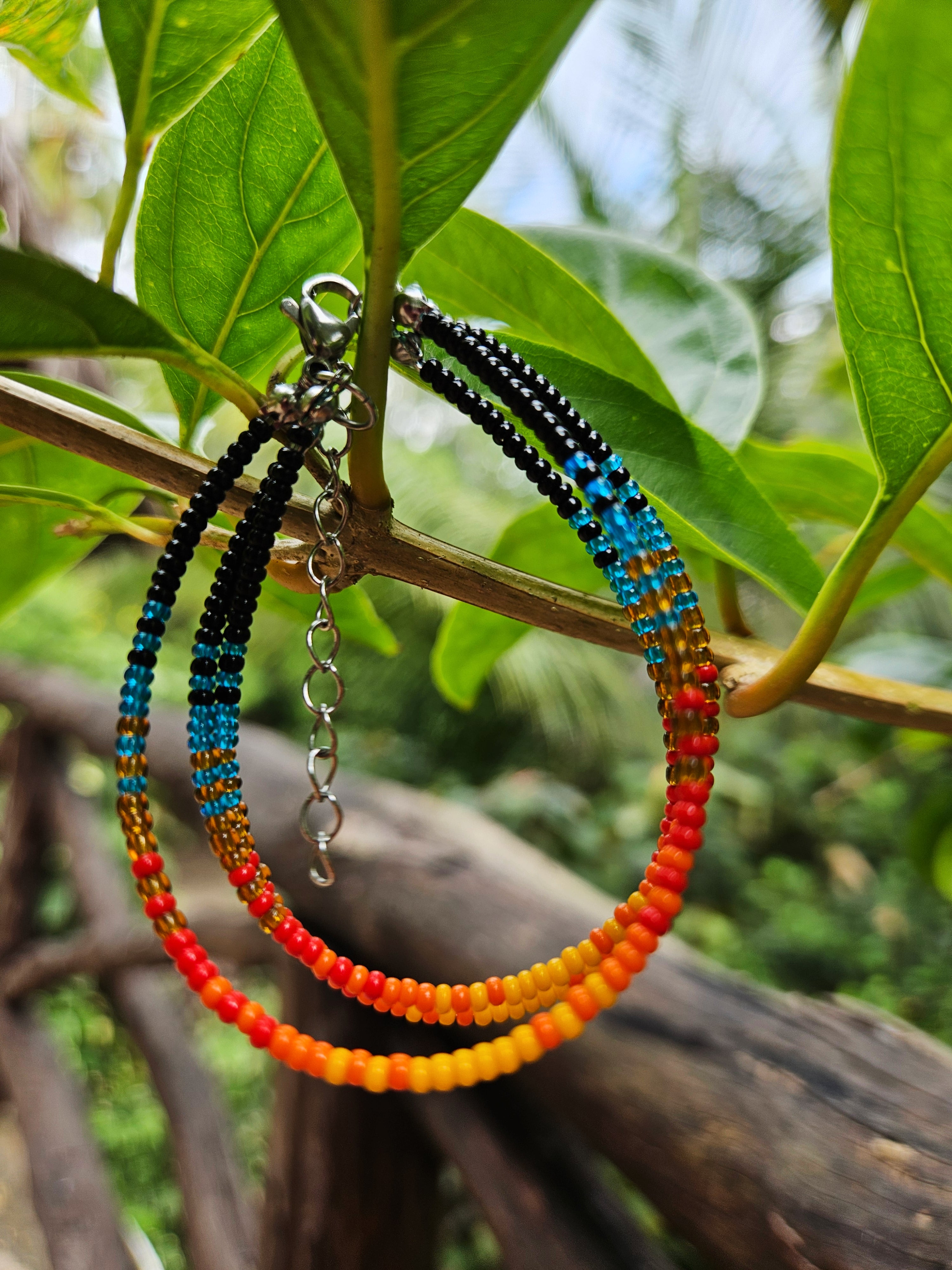 Mermaid - Armbånd i turkis og oransje