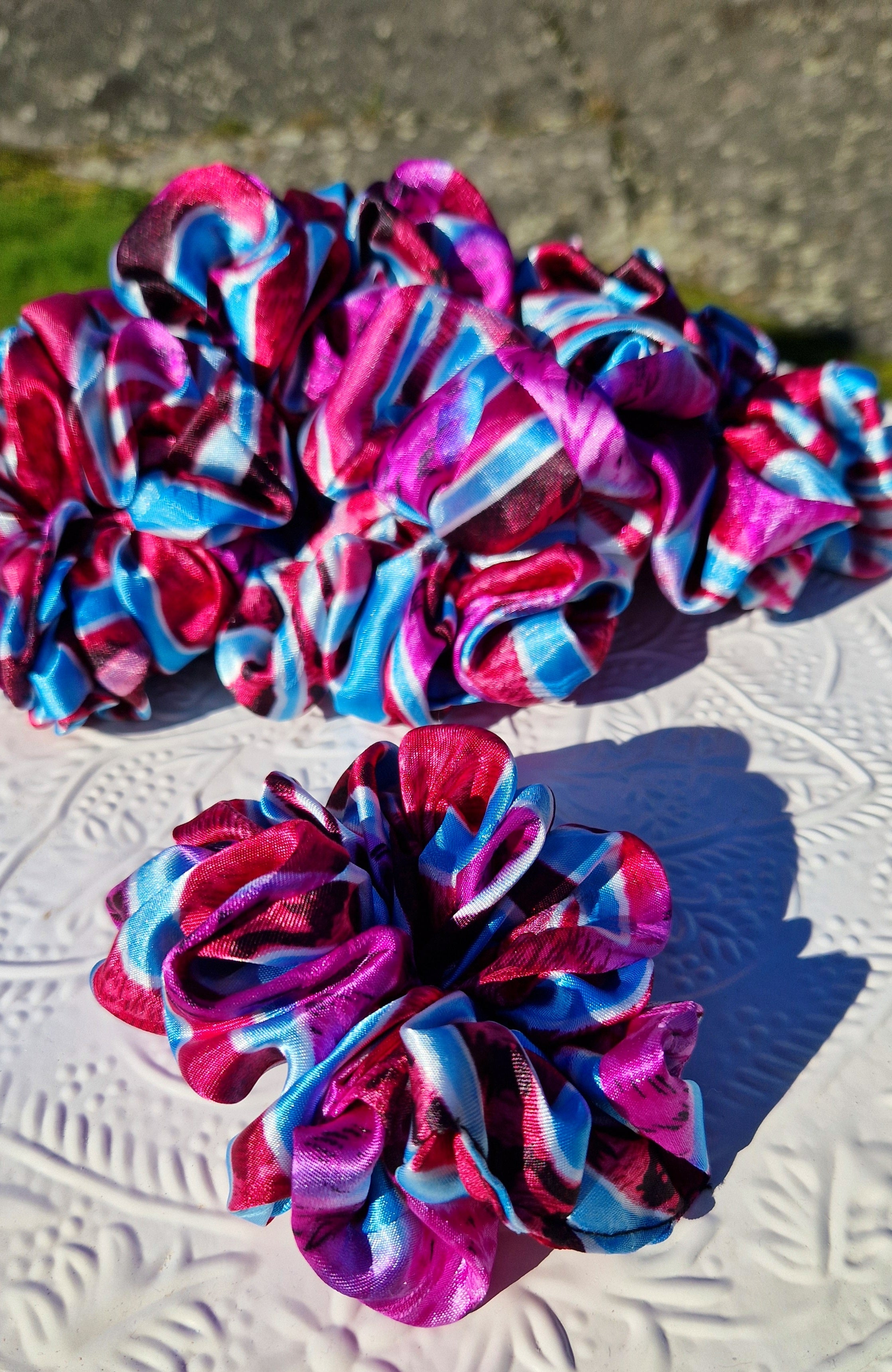 Schrunchies - Turkis/rosa